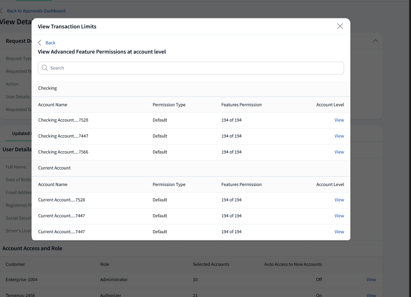 View Transaction Limits